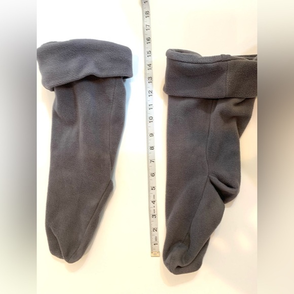 Women’s Gray Fleece Knee-High Boot Liners - Picture 2 of 4